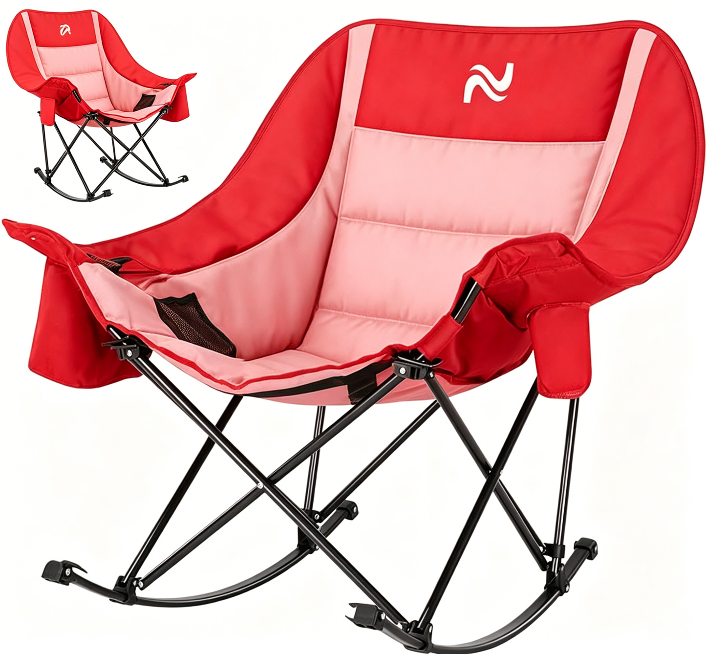 🔥Limited-Time Offer: $29.9! Heavy-Duty Folding Rocking Chair | 400 lb Weight Capacity | Folds in Seconds | Must-Have for Camping, Patios, and RVs