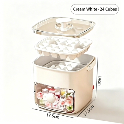 Ice Cube Mold Food Grade Ice Box Style With Lid Large Capacity Refrigerator Ice Storage Household Press Ice Tray