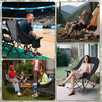 🔥Limited-Time Offer: $29.9! Heavy-Duty Folding Rocking Chair | 400 lb Weight Capacity | Folds in Seconds | Must-Have for Camping, Patios, and RVs
