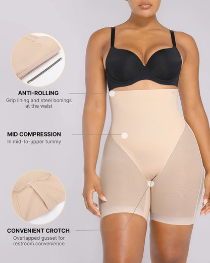 BOOT-YEAH™ MeshSmooth™ High-Waisted Mid Thigh Short