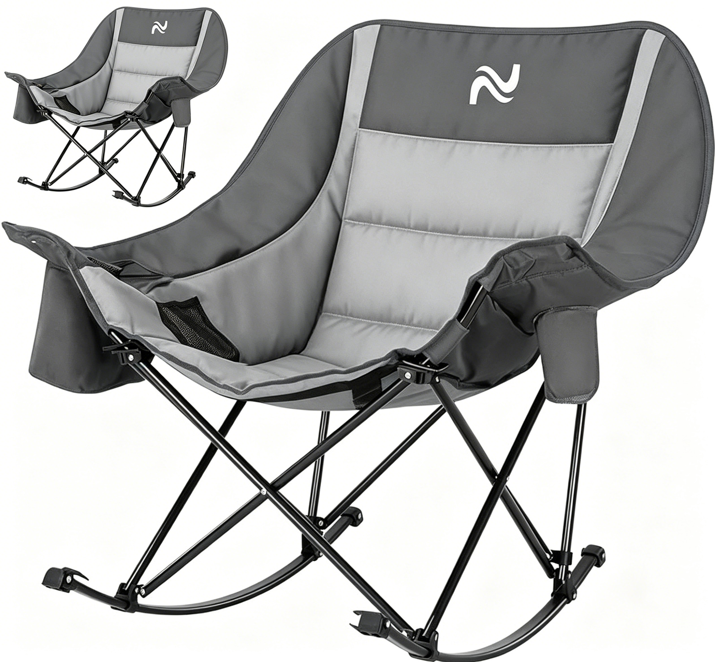🔥Limited-Time Offer: $29.9! Heavy-Duty Folding Rocking Chair | 400 lb Weight Capacity | Folds in Seconds | Must-Have for Camping, Patios, and RVs