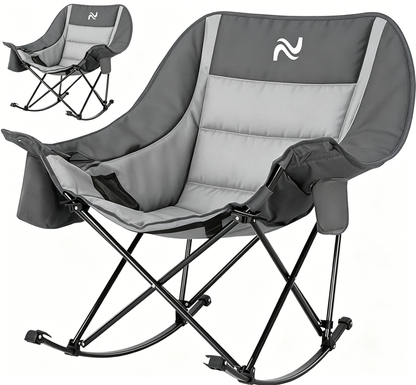 🔥Limited-Time Offer: $29.9! Heavy-Duty Folding Rocking Chair | 400 lb Weight Capacity | Folds in Seconds | Must-Have for Camping, Patios, and RVs