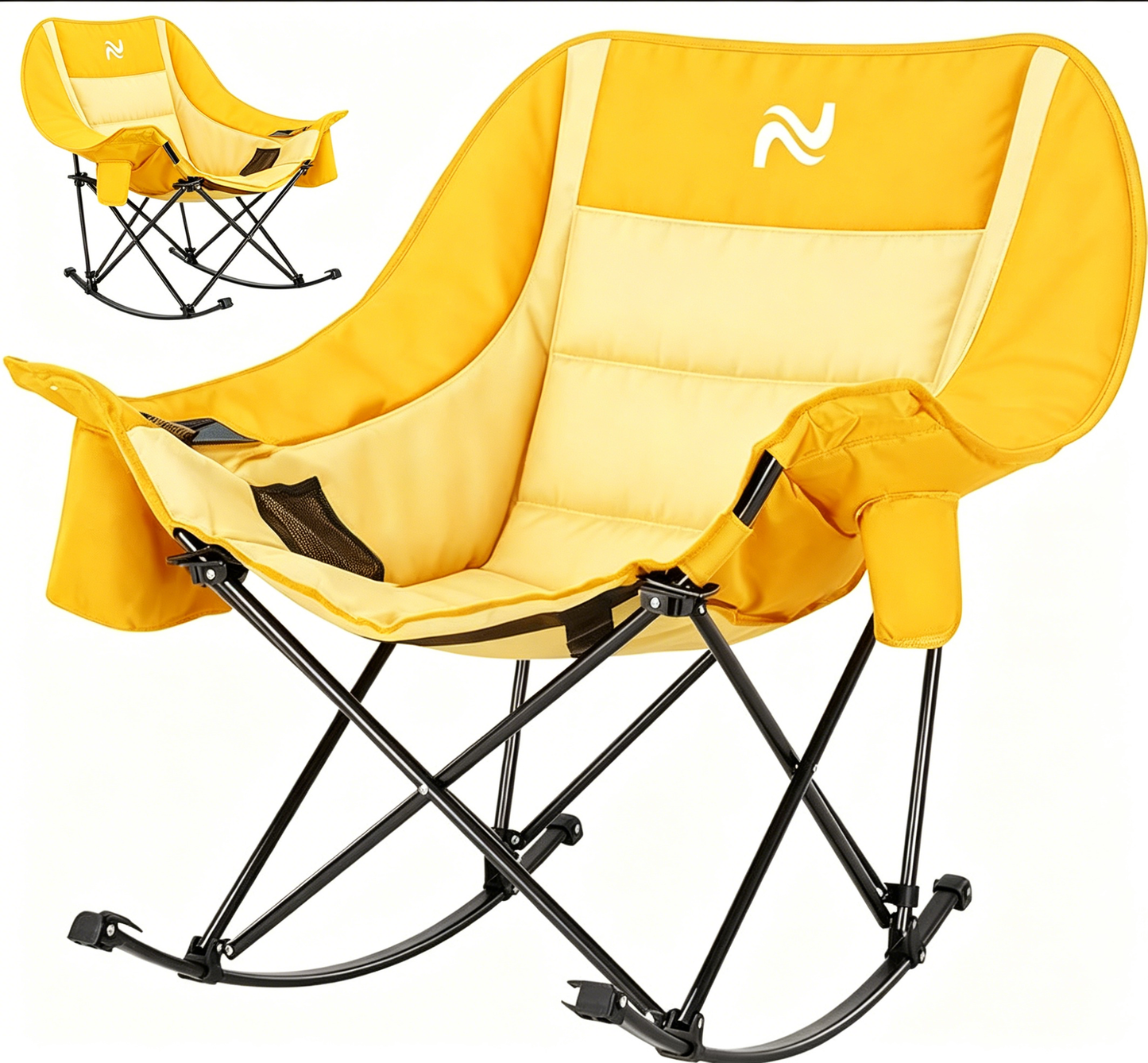 🔥Limited-Time Offer: $29.9! Heavy-Duty Folding Rocking Chair | 400 lb Weight Capacity | Folds in Seconds | Must-Have for Camping, Patios, and RVs