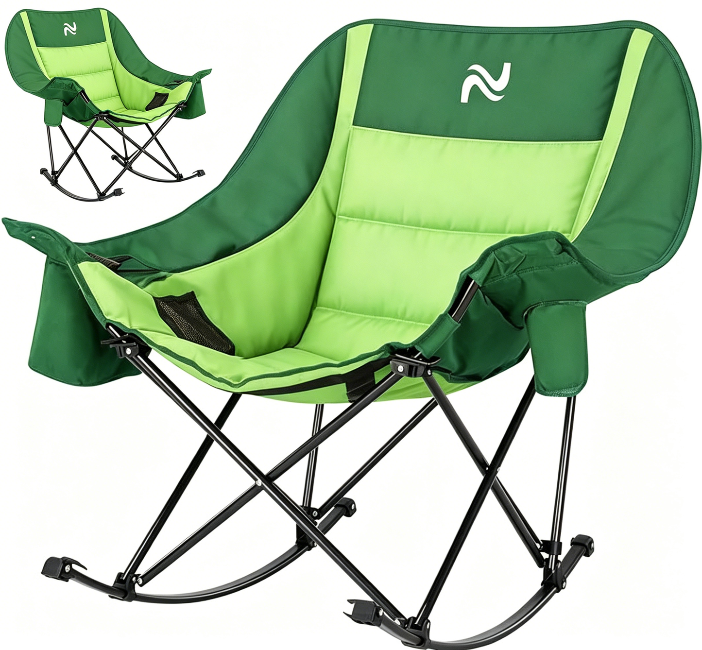 🔥Limited-Time Offer: $29.9! Heavy-Duty Folding Rocking Chair | 400 lb Weight Capacity | Folds in Seconds | Must-Have for Camping, Patios, and RVs