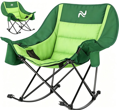 🔥Limited-Time Offer: $29.9! Heavy-Duty Folding Rocking Chair | 400 lb Weight Capacity | Folds in Seconds | Must-Have for Camping, Patios, and RVs