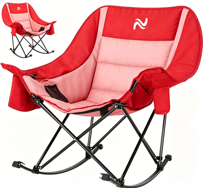 🔥Limited-Time Offer: $29.9! Heavy-Duty Folding Rocking Chair | 400 lb Weight Capacity | Folds in Seconds | Must-Have for Camping, Patios, and RVs
